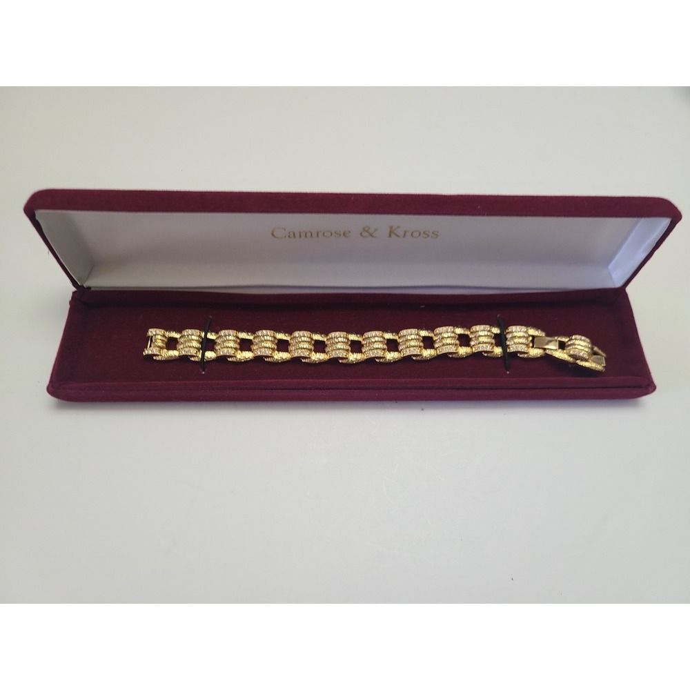 Signed JBK JACKIE KENNEDY Camrose & Cross Statement Rhinestone Bracelet